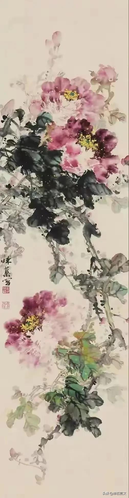 以金石刀法破徐黄旧格，用飞白草意开写生新境。郭味蕖画赏析
