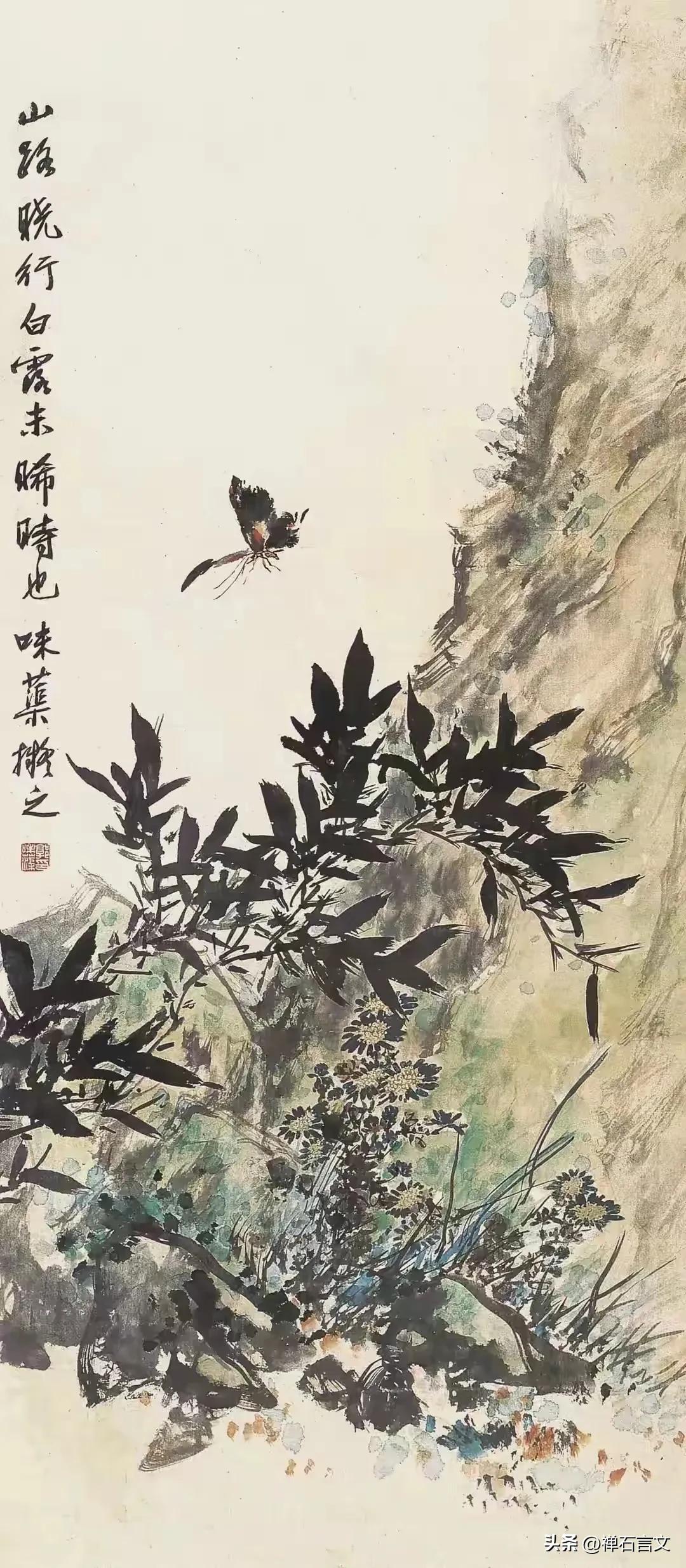 以金石刀法破徐黄旧格，用飞白草意开写生新境。郭味蕖画赏析