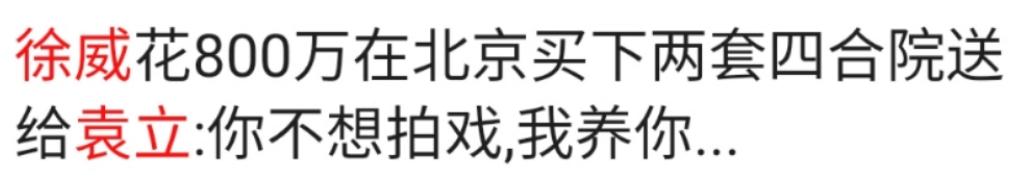 徐威给袁立买两套房，同居12年，为何转身就娶了小20岁的张怡宁？