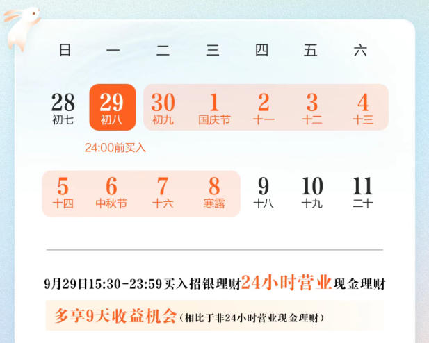 1分钟学理财丨“双节”理财攻略来了！如何多享9天收益？