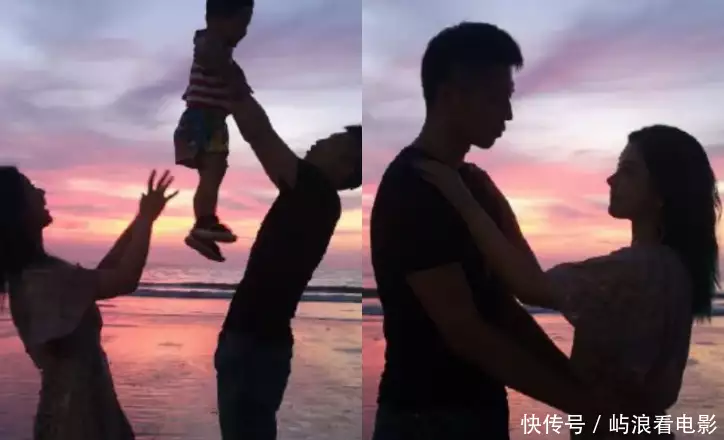 王雷晒全家福旅游照，与李小萌四目对视秀恩爱，2岁儿子瘦了高了