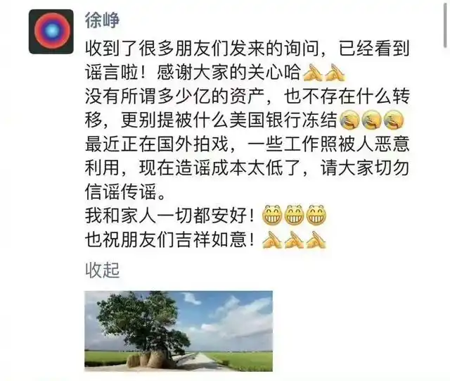 8.2亿资产被冻结？徐峥回应