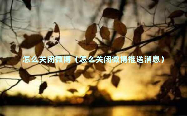 怎么关闭微博（怎么关闭微博推送消息）