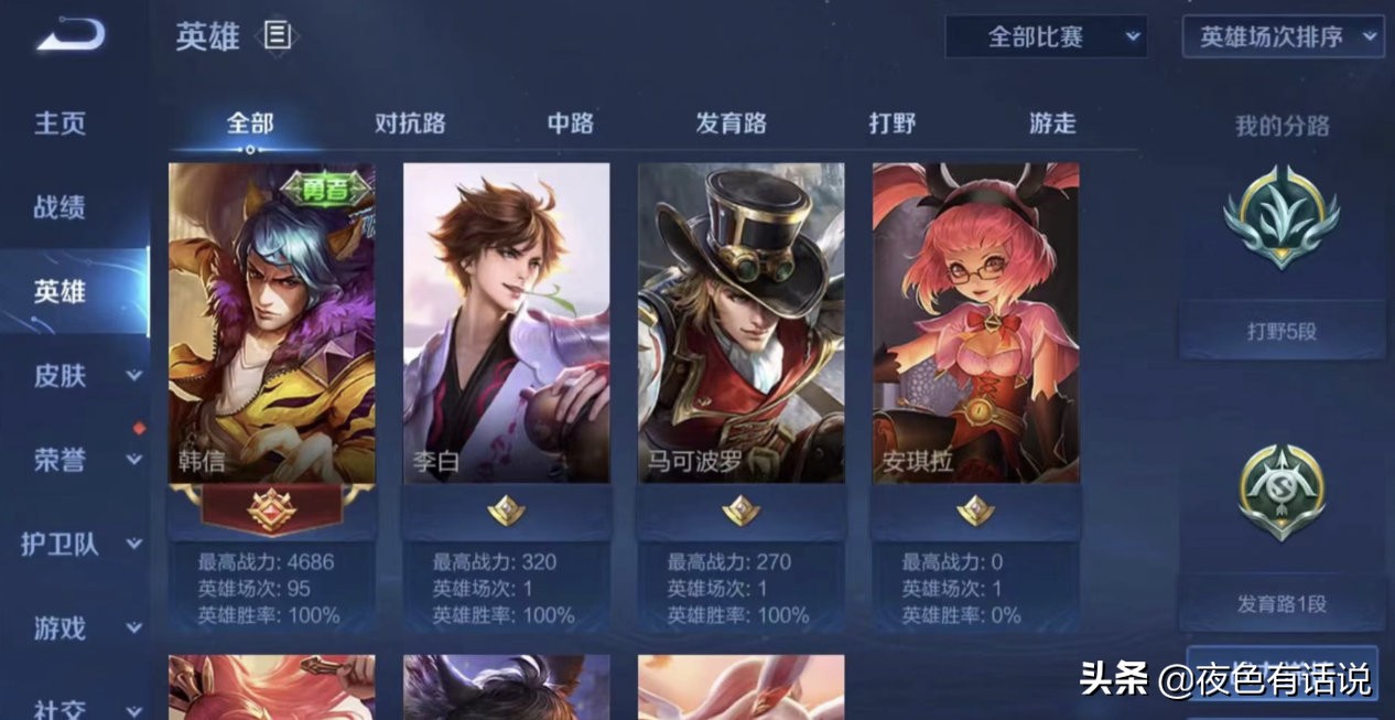 王者荣耀上王者有多难？天赐用韩信单排一百连胜达到王者20星