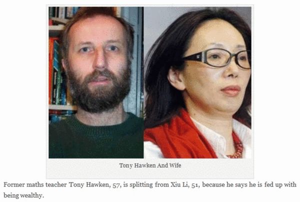 英媒曝人和女老板将离婚 英国丈夫厌倦奢华生活