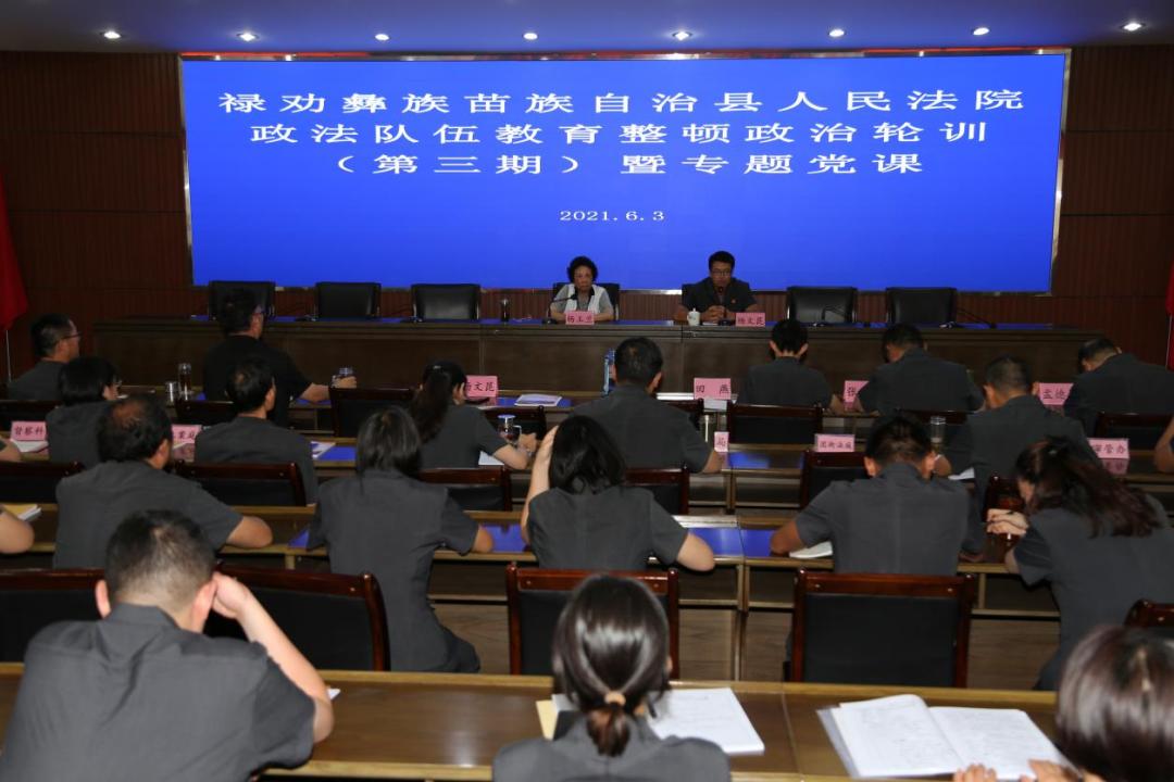 禄劝法院召开政法队伍教育整顿第三期 政治轮训暨专题党课