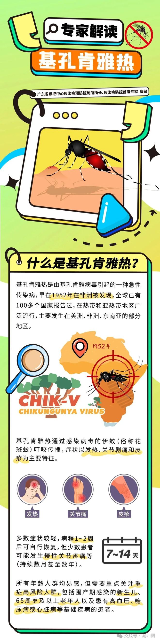 最新通报：潮州发现2例！无特效药！广东一地发布基孔肯雅热后遗症告知书