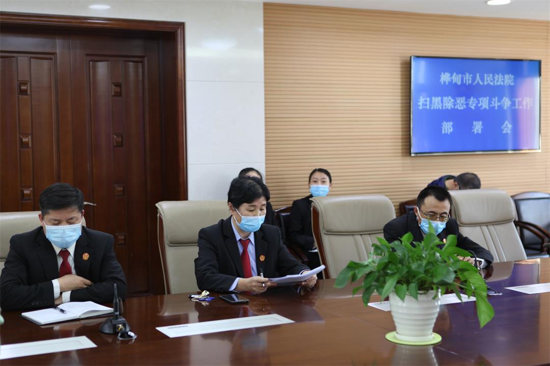 桦甸法院召开扫黑除恶专项斗争部署会