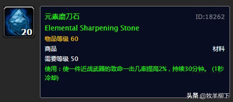 魔兽怀旧：详细分析四种元素的价值和各制造专业的需求