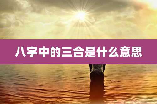 八字中的三合是什么意思