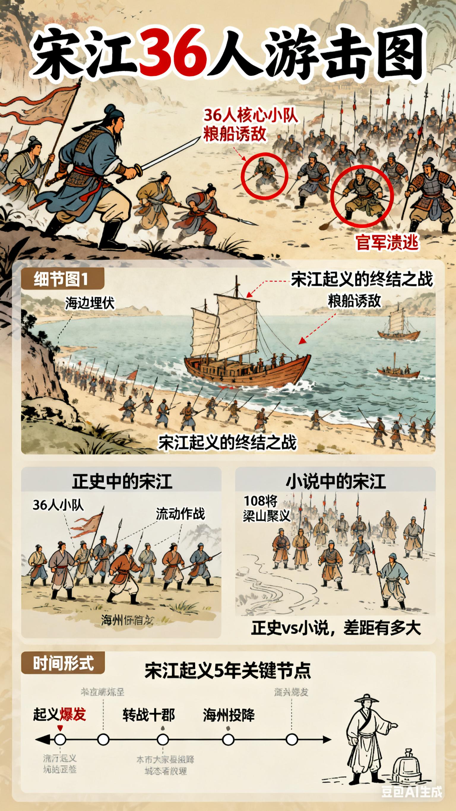别被《水浒传》骗了！真实宋江起义就36人，朝廷头疼5年颠覆认知