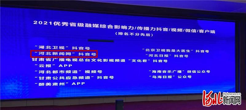 河北新闻网入选2021优秀省级网络媒体综合影响力TOP10