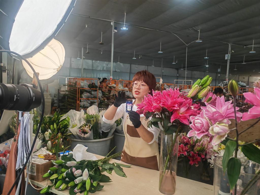 直播电商助力云南“鲜花经济”持续火热