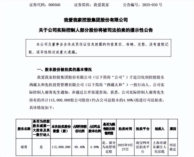 资本大佬谢勇的“钱荒”困局：我爱我家实控人股权法拍背后的商业迷局