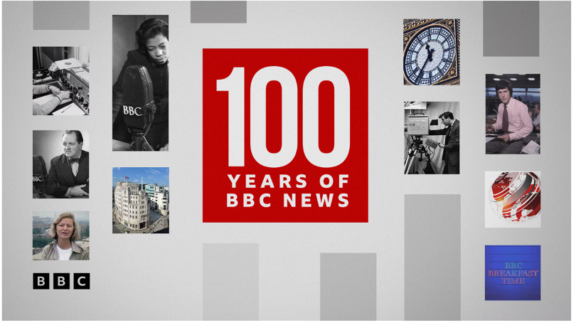 BBC网站上新闻频道100年纪念图片
