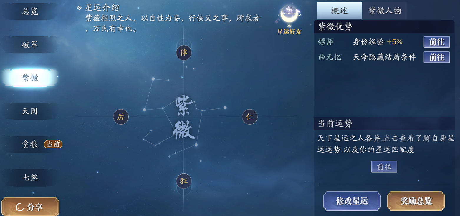 天涯明月刀高效提升身份等级，当前版本星运选择
