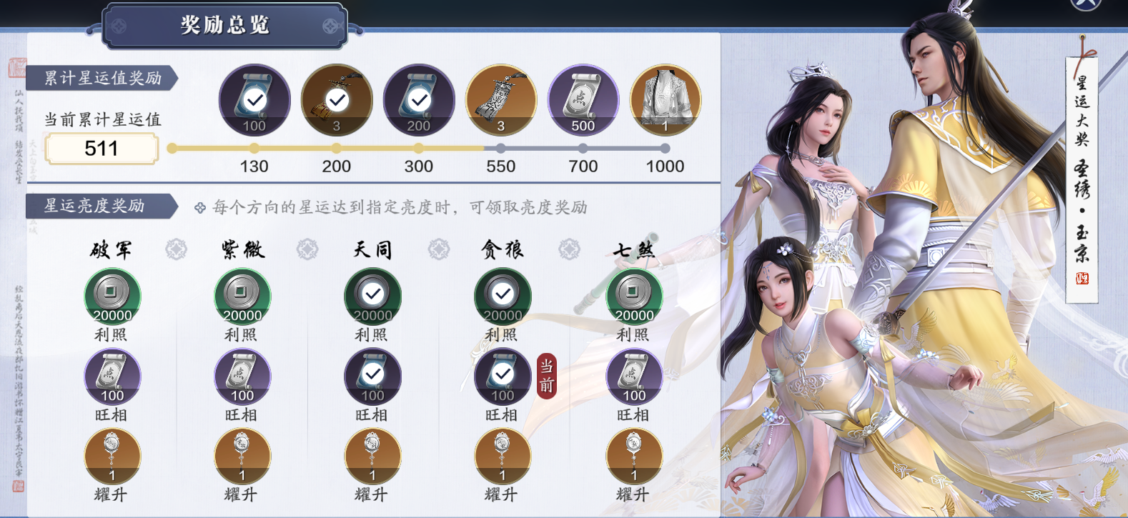 天涯明月刀高效提升身份等级，当前版本星运选择