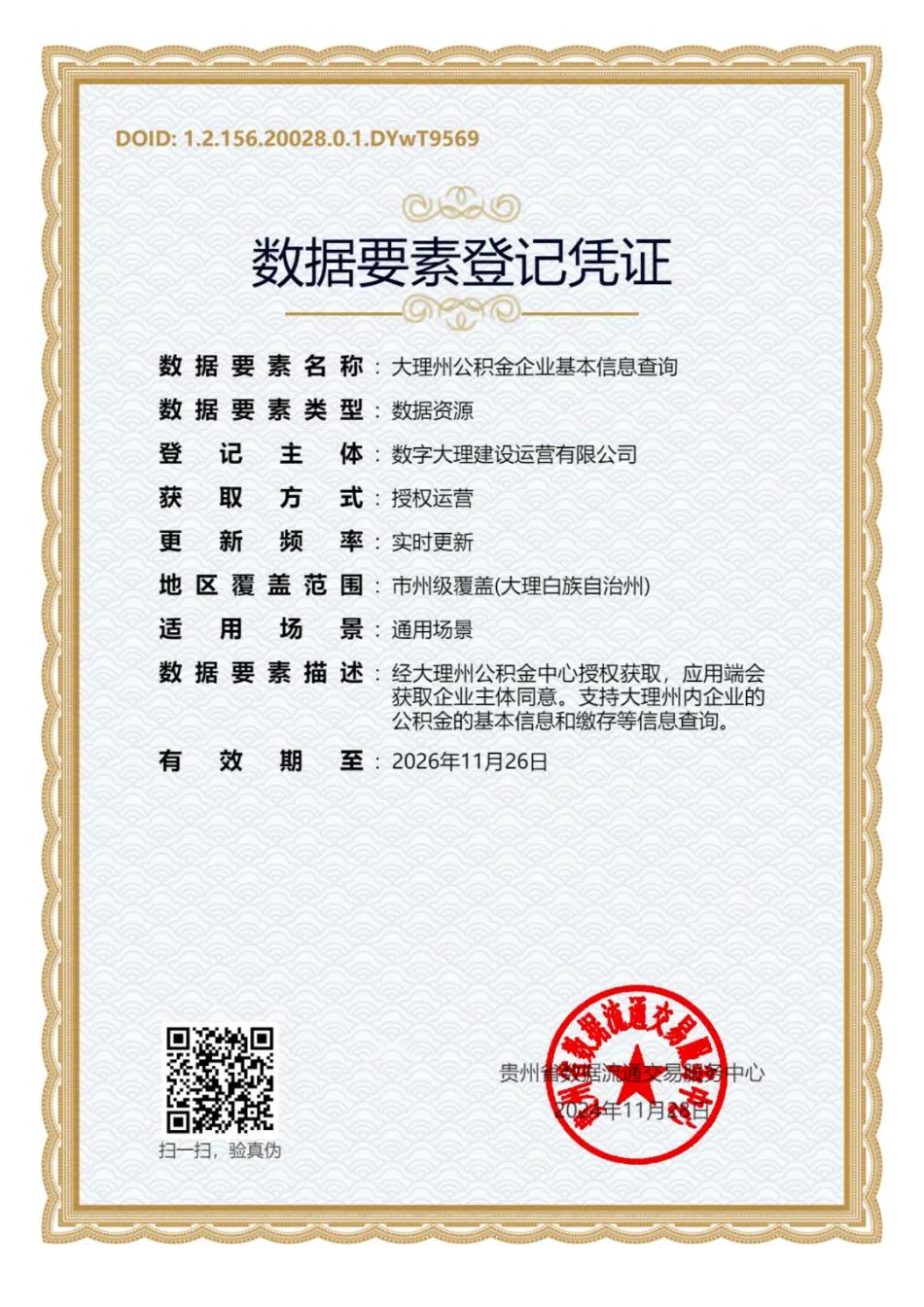 大理州首批公共数据产品完成场内交易，数据要素价值化实现闭环