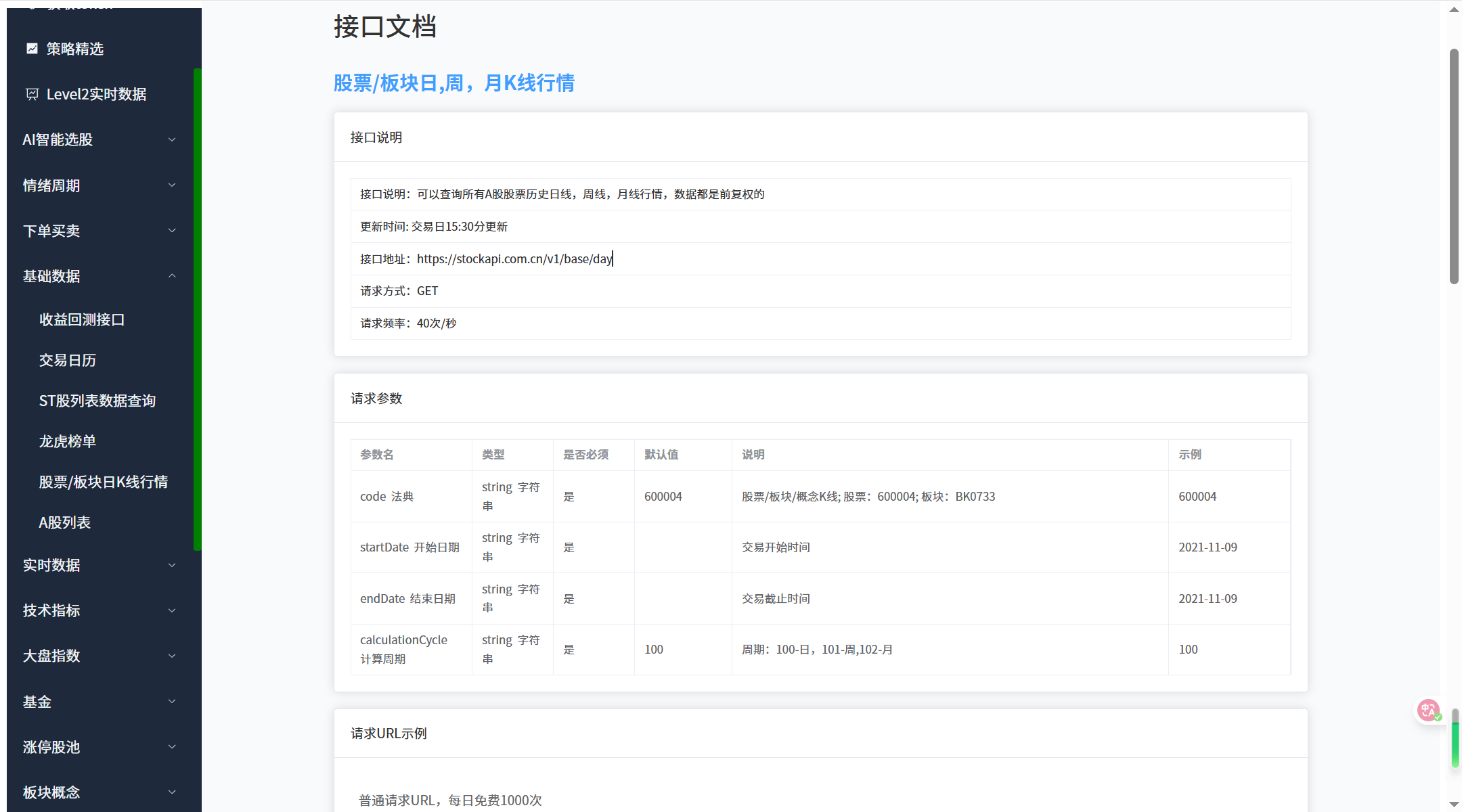 最近刚刚整理的免费获取股票数据接口API（实时数据、历史数据、CDMA、KDJ等指标数据）配有股票数据API接口说明文档详解参数说明