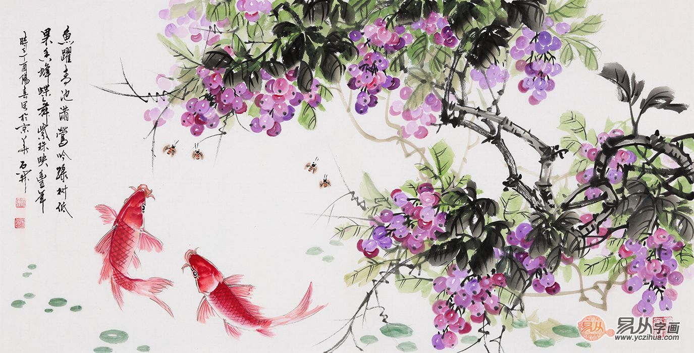 客厅文艺装饰 名家花鸟画作品 石开花鸟画集锦