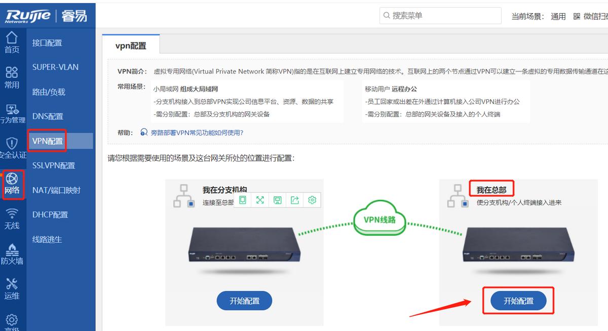 锐捷NBR系列设备ipsecvpn配置实例