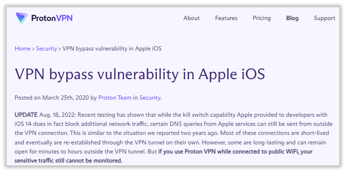 研究人员称iOS设备并未让VPN把所有流量导至代理通道