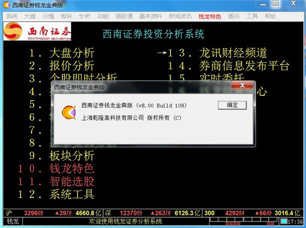 西南证券网上行情钱龙金典版
