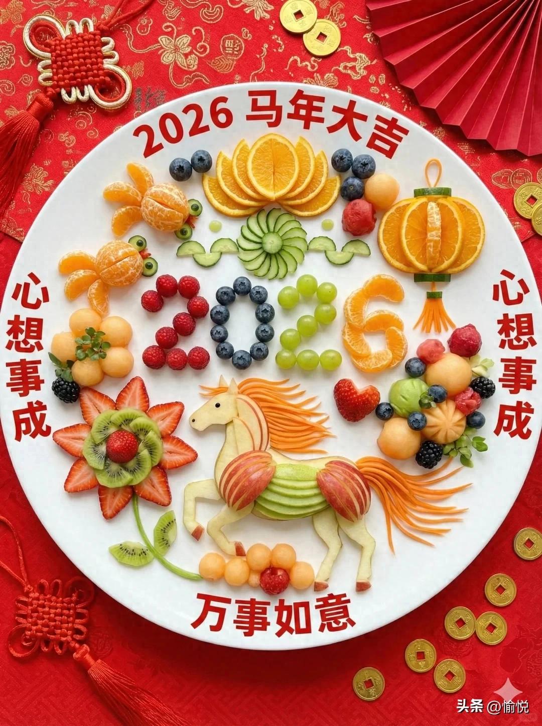 2026新年水果盘，马年也要快乐哦