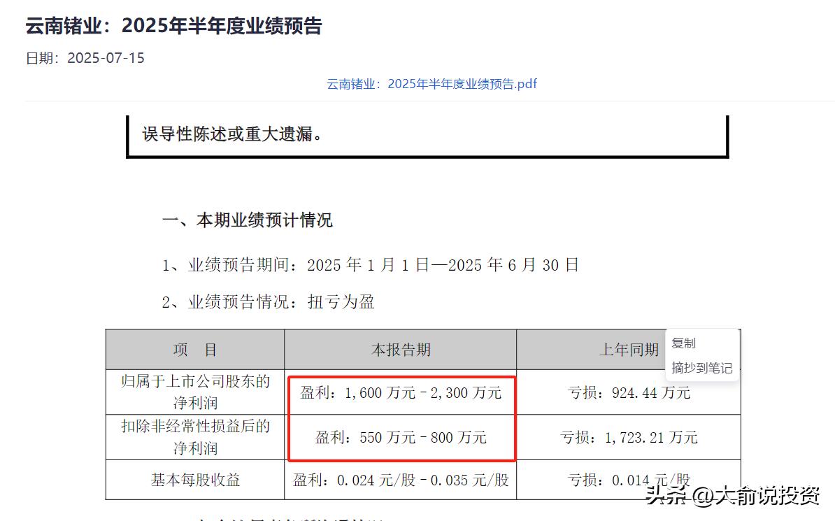 十大小金属股票业绩汇总,最高增长20倍,仅1家亏损!(附股)