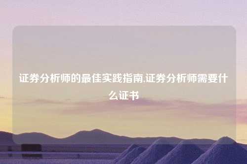 证券分析师的最佳实践指南,证券分析师需要什么证书