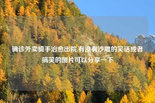 确诊外卖骑手治愈出院,有没有沙雕的笑话或者搞笑的图片可以分享一下