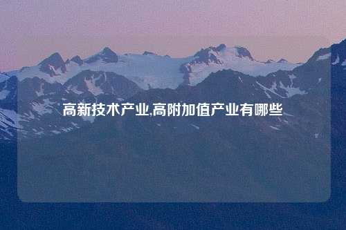 高新技术产业,高附加值产业有哪些