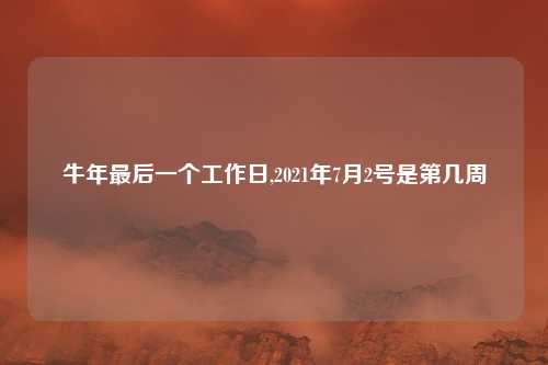 牛年最后一个工作日,2021年7月2号是第几周