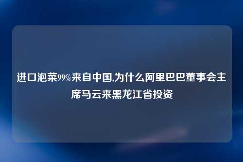 进口泡菜99%来自中国,为什么阿里巴巴董事会主席马云来黑龙江省投资