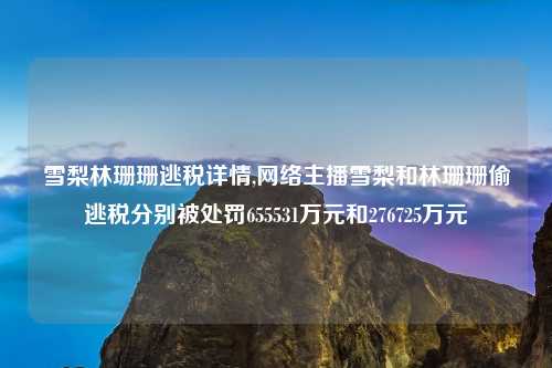 雪梨林珊珊逃税详情,网络主播雪梨和林珊珊偷逃税分别被处罚655531万元和276725万元