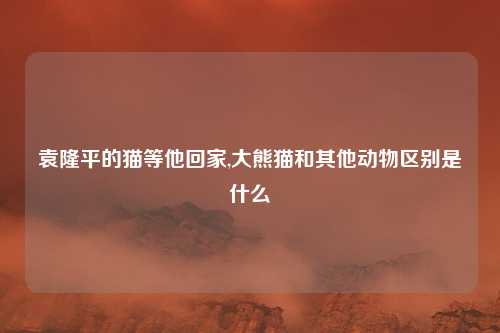 袁隆平的猫等他回家,大熊猫和其他动物区别是什么