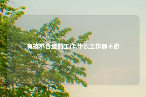 有技术含量的工作,什么工作都不做