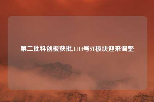 第二批科创板获批,1114号ST板块迎来调整
