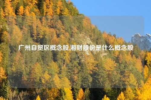广州自贸区概念股,湘财股份是什么概念股