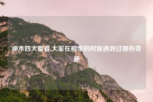 神木四大富婆,大家在相亲的时候遇到过哪些奇葩