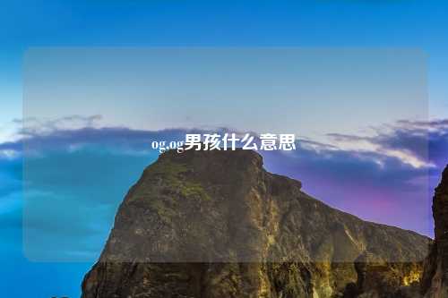 og,og男孩什么意思