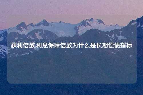 获利倍数,利息保障倍数为什么是长期偿债指标