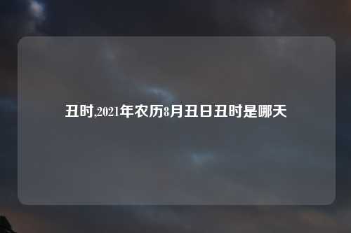 丑时,2021年农历8月丑日丑时是哪天