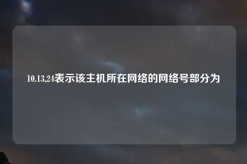 10.13,24表示该主机所在网络的网络号部分为
