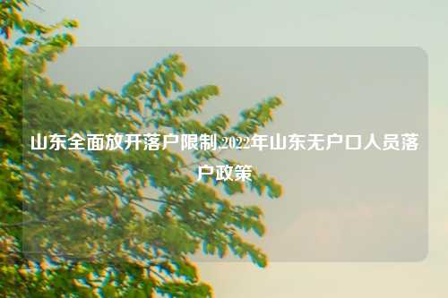 山东全面放开落户限制,2022年山东无户口人员落户政策