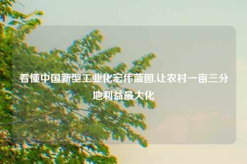 看懂中国新型工业化宏伟蓝图,让农村一亩三分地利益最大化