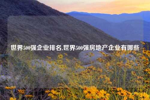 世界500强企业排名,世界500强房地产企业有哪些
