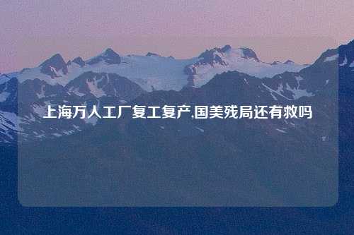 上海万人工厂复工复产,国美残局还有救吗
