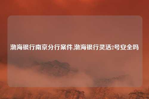 渤海银行南京分行案件,渤海银行灵活2号安全吗