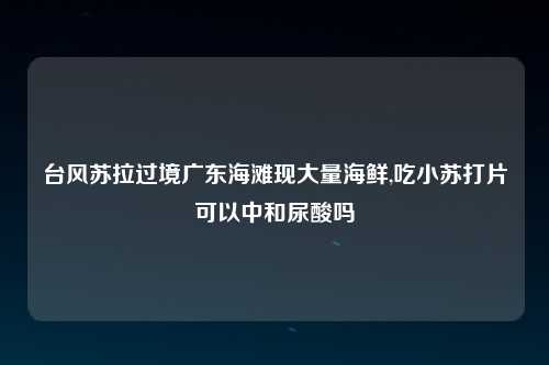 台风苏拉过境广东海滩现大量海鲜,吃小苏打片可以中和尿酸吗